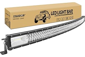 RIGIDON 52 Pollici 130cm 675W Magro Curva Barra Led Fuoristrada, 12V 24V Tripla Fila Barra Luce Led, Luci di Lavoro Per Auto Camion SUV UTE ATV Barca 4x4 Veicoli Offroad, Impermeabile 6000K Bianca