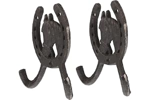 Gadpiparty 2 st vintage gjutjärn rustik ranch hästhuvud hästsko dubbel nyckel krokar hylla handduk hästsko krok vägghängare klädställ hatt krok väggmonterad