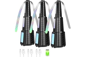 CWLAKON Rechargeable Fly Fan for Table 3 Pack, Collapsible Adjustable Height Fly Fans for Outdoor Indoor Restaurant Table Top, Outside Food Fans with Soft Holographic Blades for Picnics, BBQs, Camping