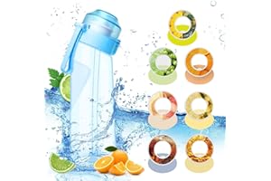 Boletonic Bouteille d'eau parfumée de 650 ml avec 1 capsule de saveur, tasse d'eau de sport anti-fuite avec paille (bleu), B-001