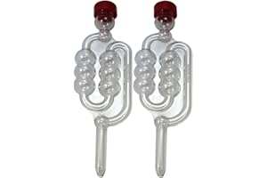 HARRIS FILTERS 2 x Bubbler Airlocks with Red Dust Caps for Homebrew