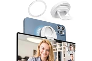 HEYLOR Continuity Camera Mount for MacBook Laptops/iPhone 12, 13 & 14 Series, Compatible with Magsafe, iPhone Webcam Mount for iOS 16 & macOS Ventura, Desk View Avaliable, Includes Magnetic Metal Ring