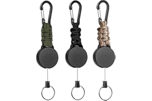 KIHONI 3 Stücke Schlüsselanhänger Ausziehbar, Schlüsselband Ausziehbar, ausweishalter schlüsselbänder ausziehbar mit 60cm Stahlseil, Einziehbarer Ausweis JoJo Schlüsselkette mit Karabiner