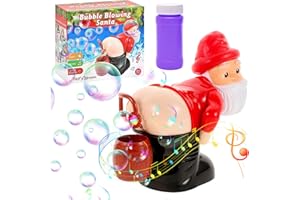 CHANCCI Christmas Bubble Machine,Funny Farting Santa Bubble Machine,Electric Blowing Bubble Toy with Music & Flashing Lights,Automatic Bubble Blower Machine Gifts for Christmas, Birthdays,Parties