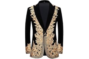 PYJTRL - Giacca da Uomo alla Moda con Paillettes Che cambiano Colore