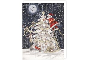 TRACKS PUBLISHING Traditional Advent Calendar - Santa Up a Christmas Tree - No Chocolate