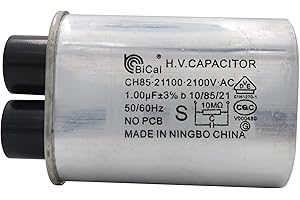Meter Star CQC - Condensador universal de alto voltaje para microondas 1.00uf ch85 21100 2100 V CA H.V. Condensador 10/85/21 50/60Hz sin PCB