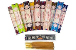RUSHANT Satya Bastoncini di incenso Nag Champa, Superhit, Namaste, Reiki, Meditazione, Opium, Positive Vibes, Karma, Ayurveda tradizionale, Guarigione spirituale, Champa, Oodh, 15 grammi x 12 confezioni