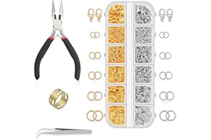 ZYLUNIY Anneaux de Saut Ouverts, 1143 pcs Bijoux Anneaux Ouverts, Anneaux de Saut Argent et Or Anneaux pour la Fabrication 4/5/6/8/10 mm Anneaux Bijoux avec Boite Homard Fermoirs pour DIY Colliers Bracelets