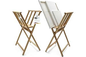 Artina Portatele portaquadri e porta poster - pregiato legno massello di faggio 65x48x71cm - per artisti e collezionisti