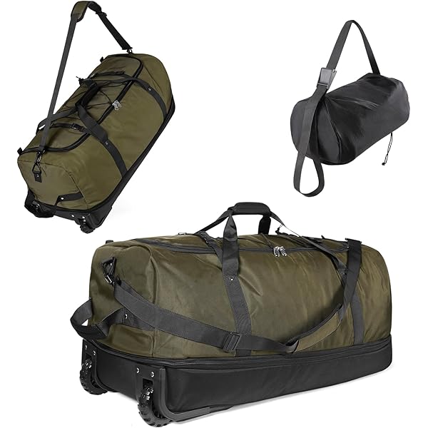 Vomgomfom 32 Soft-Sided Foldable Wheeled Travel Duffel Bag Expandable 110l To 140l Rolling Cargo Bag With 2 Wheels And Multiple Pockets Brown