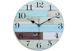 keivmlvt 32,5 cm / 13 cali nowoczesny zegar ścienny cichy nietykający dekoracyjne małe okrągłe drewniane zegary do kuchni, salonu, sypialni, łazienki i biura