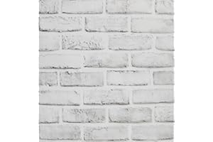 JOLIHOME tapeta biała cegła 3D vintage naklejka tapeta z efektem kamienia naturalnego wodoodporna do kuchni, sypialni, salonu, 44x500cm