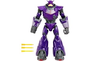 DISNEY PIXAR LIGHTYEAR Pixar Disney Pixar Buzz l’Éclair Figurine Zurg Attaque Explosive, Grande figurine articulée(30,5 cm) avec 11 points d’articulation, sons, lumières et projectiles, Jouet Enfant, Dès 4 ans, HJJ29