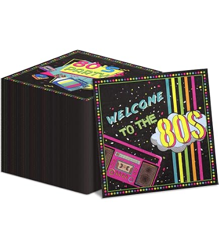 Lot De 2 Nappes Table Années 80 - Thème Disco Hip Hop - 130x220 Cm - Fête Rétro