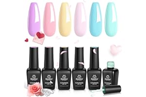 BEETLES GEL POLISH Beetles Pastel Gel Polish Kit - Blue, Pink, Yellow, Green, Purple - Gel Nail Lamp & Soak Off - DIY Manicure Kit & Nail Art Design Gifts