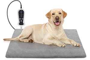 RC SLL Dog Heating Pad 50 * 80 cm, Heated Pet Bed Mat for Dogs Cats, Pet Heating Pad with Smart Adjustable Temperature & 14 Timer Thermostat, Waterproof, Chew-Resistant 1.8m Cord for Whelping Box