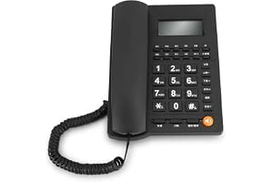 Fast telefon, fast telefon DTMF/FSK bordstelefon med dubbelt nummer och LCD-display för kontor/privat bruk