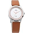 Titan Sparkle White Dial Analog Date Function Leather Watch For Women-NS2570SL02