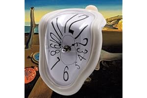FAREVER Melting Clock, Salvador Dali Watch Melted Clock for Decorative Home Office Shelf Desk Table Funny Creative Gift, Rome White