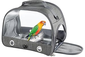 GENERIC Bird Travel Carrier Backpack Collapsible Travel Cage 360° Breathable Mesh & Escape-Proof Zippers for Parrots Budgies Cockatiels