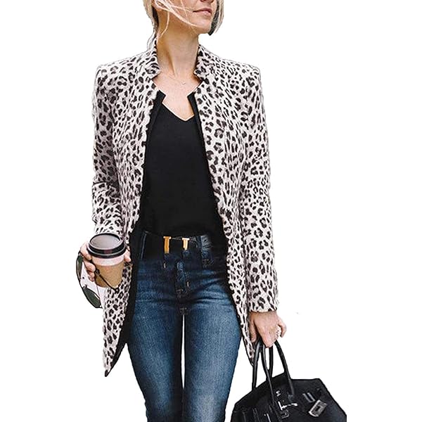 Twotwinstyle - Blazer À Manches Longues Et Col Cranté Pour Femme, Ample