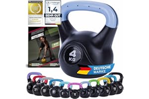 ‎BODY & MIND Body & Mind® Kettlebell Kugelhantel 2-20 kg - Workout Gewicht-Hantel für Kraft-Training - Profi Fitness Schwunghantel aus Kunststoff