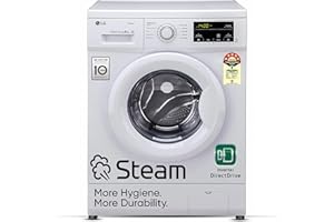 LG 8 Kg 5 Star Inverter Direct Drive Fully Automatic Front Load Washing Machine (FHM1408BDW, Steam Wash, In-Built Heater, Tou