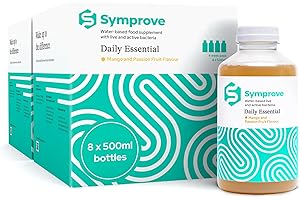 Symprove Mango and Passionfruit 8-Week Pack | Daily Essential Gut Health Supplement | Probiotic Drink with Live Bacteria, Vegan | 8x500ml
