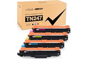 v4ink TN-247 TN-243CMYK Toner Value Pack Compatible for Brother TN247 TN243 DCP-L3550CDW DCP-L3510CDW HL-L3210CW HL-L3230CDW MFC-L3750CDW MFC-L3710CW Printer Ink (4 colour toner cartridge multipack)