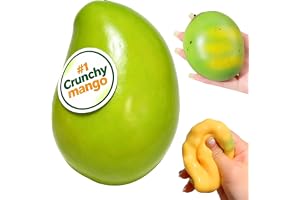 Crunchy Mango Squishy Asmr Bead Filled, Slow Rising Squeeze Calming Toy | Durable Portable Slow Rebound Calming Tool，Stress Ball Desk Decor Party Favor Gifts for Kids Adults