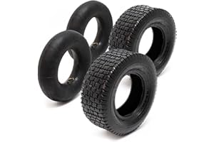 WILTEC 2x copertoni 2x camere d’aria per trattorini tosaerba 16x6.50-8 4PR Valvola angolare