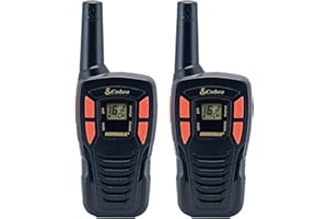 Cobra AM255 Pack of 2 Lightweight Walkie Talkies for Adults, up to 5Km Range, 8 Channels, Power Saving Function, and Includes Rechargeable Batteries – Black