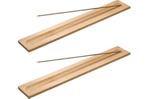 BOAO 5 Stücke Bambus Holz Räucherstäbchen Halter Weihrauch Brenner Asche Fänger, 9,06 Zoll Lang (Holz Farbe)