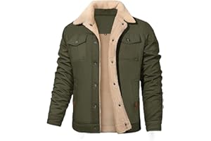 Voqeen Veste Homme Cargo en Polaire d'hiver pour Militaire Épaissir Coupe-Vent Coton Manteau Homme Hiver Chaude Avec Revers