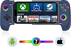 Fanxieast Wireless Mobile Gaming Controller for iPhone/Android,Exquisite Phone Game Controller with Hall Effect Joystick/Dynamic RGB/Wake Up/TUROB,iPhone Game Controller for PS,Xbox,Steam