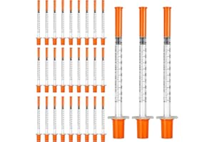 rietegio 30 Pack 1ml 30G 8mm Distribution Measuring Tools Multiple Uses Precision Plastic Individually Sealed Packaging Lab Accessories for Pet Feeding Liquid Separation Cake Decoration