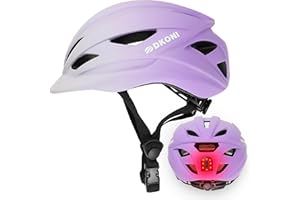 DKONI Bike Helmet Adult Urban:Bicycle Helmet for Men Women with USB Charge Detachable Taillight Helmets for Commuter Cycling Scooters