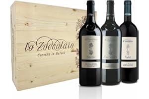 Lo Zoccolaio Barbera d'Alba + Langhe Rosso + Langhe Nebbiolo Vin Rouge Italien dans Bois Cas 3 Bouteilles x 75 cl