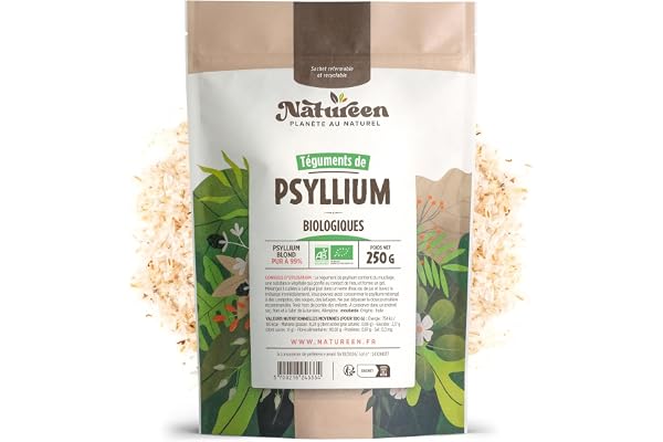 Psyllium Bio Blond 250 gr - (Téguments) - 99% de pureté - Riche en Fibre