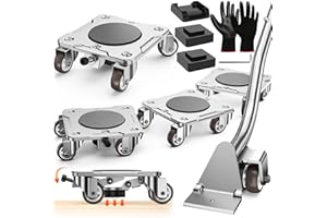 WOUOW Furniture Moving Set with Parking Function - Furniture Dolly, Furniture Movers with Stabilizers, Upgraded Carbon Steel Panel, Max Load 1100LBS, Secure Long-Term Placement of Heavy Duty