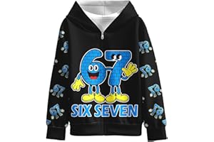 Yovova Boys Girls 67 Meme Hoodie 6 7 Number for Kids Casual Long Sleeve Pullover Sweatshirt Coats for 5-12 Years