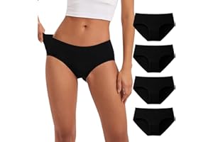 INNERSY Majtki damskie, bawełniane, miękkie majtki, średnia talia, bielizna hipsterska, 4 sztuki