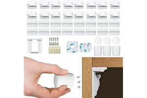 ROTOPATA Kindersicherung Schrank Schubladensicherung für Kinder & Baby Magnetisches Schubladen Schrankschloss, Kleben oder Schrauben Zwei Installationsmethoden (16 Schlösser & 3 Schlüssel)