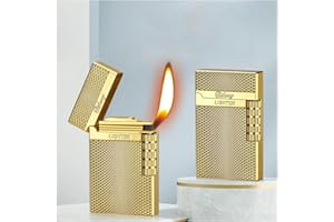 ‎LLIANG Fackel Feuerzeug Kerosin Feuerzeug Windproof Feuerzeug Nachfüllbar Einstellbare Jet Flamme Feuerzeug für Kerze Küche Grill Camping Schmuck Schweißen, Männer Geschenk mit Geschenkbox(Silber) 1pc