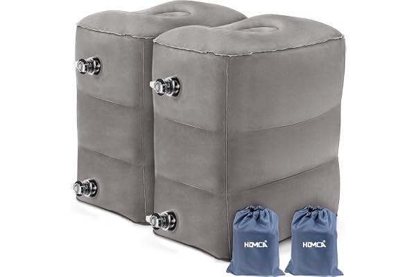 HOMCA Rese Fotstödskudde, Uppblåsbar Justerbar Höjd 2 Pack
