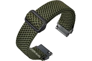 ANNEFIT Stretchigt klockarmband i nylon för män kvinnor, justerbara elastiska klockarmband med snabbfrigöring, ersättningsarm