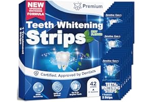 Tiras Blanqueadoras Dientes Blanqueador Dental - Vinmall 42 teeth Whitening Strips 21 Sesiones Blanqueamiento Dental Blanqueadores Dentales Seguro para Dientes para Café vino, Tabaco y Otras Manchas