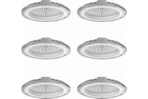 Jandei - Pack x6 Campana LED UFO DOB, Blanco Frío 6000K, Alta Potencia con 110 lm/vatio PF 0,95 6KV, Foco de Exterior IP65. Perfecto para Entorno Industrial, Naves, Garajes, Negocios... (200W)