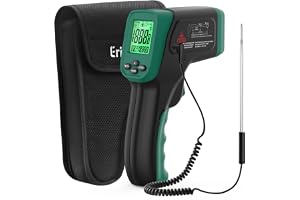 ERICKHILL Infrarot-termometer -50°C till 800°C, berührungsloses digitals lasertermometer med -50°C till 300°C Fleischsonde, e